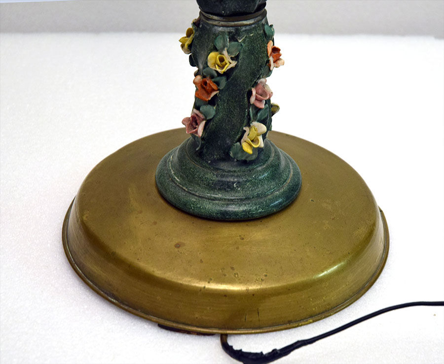 Ceramic floor lamp with little roses, 1950s