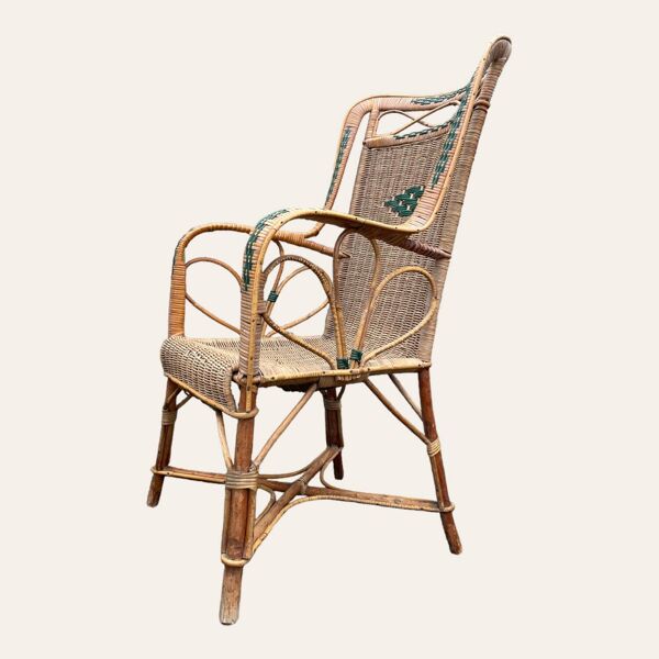 Fauteuil en rotin osier, 1950