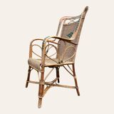 Fauteuil en rotin osier, 1950