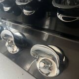 Large black magazine rack by Giotto Stoppino for Kartell, Italy 1970.