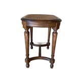 Louis XVI style caned piano stool
