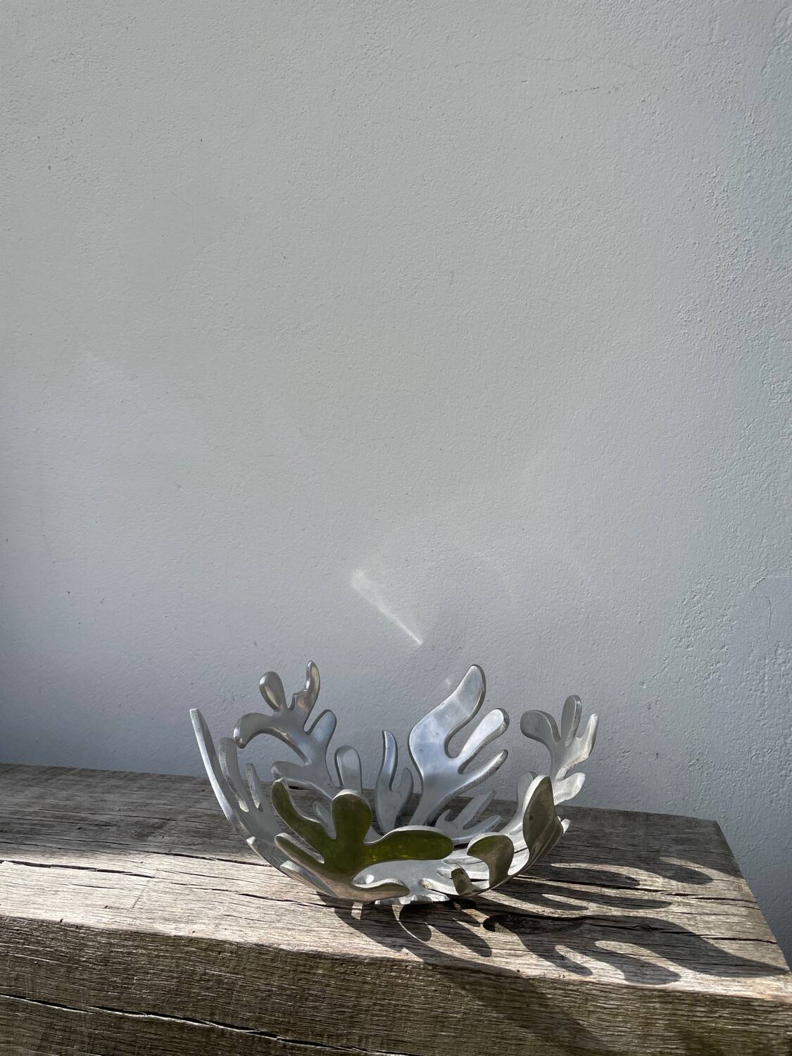 Designer metal fruit bowl