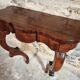 Antique French Napoleon III mahogany console table, wall table with marquetry, 19th century