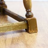 Authentic solid wood and green marble pedestal