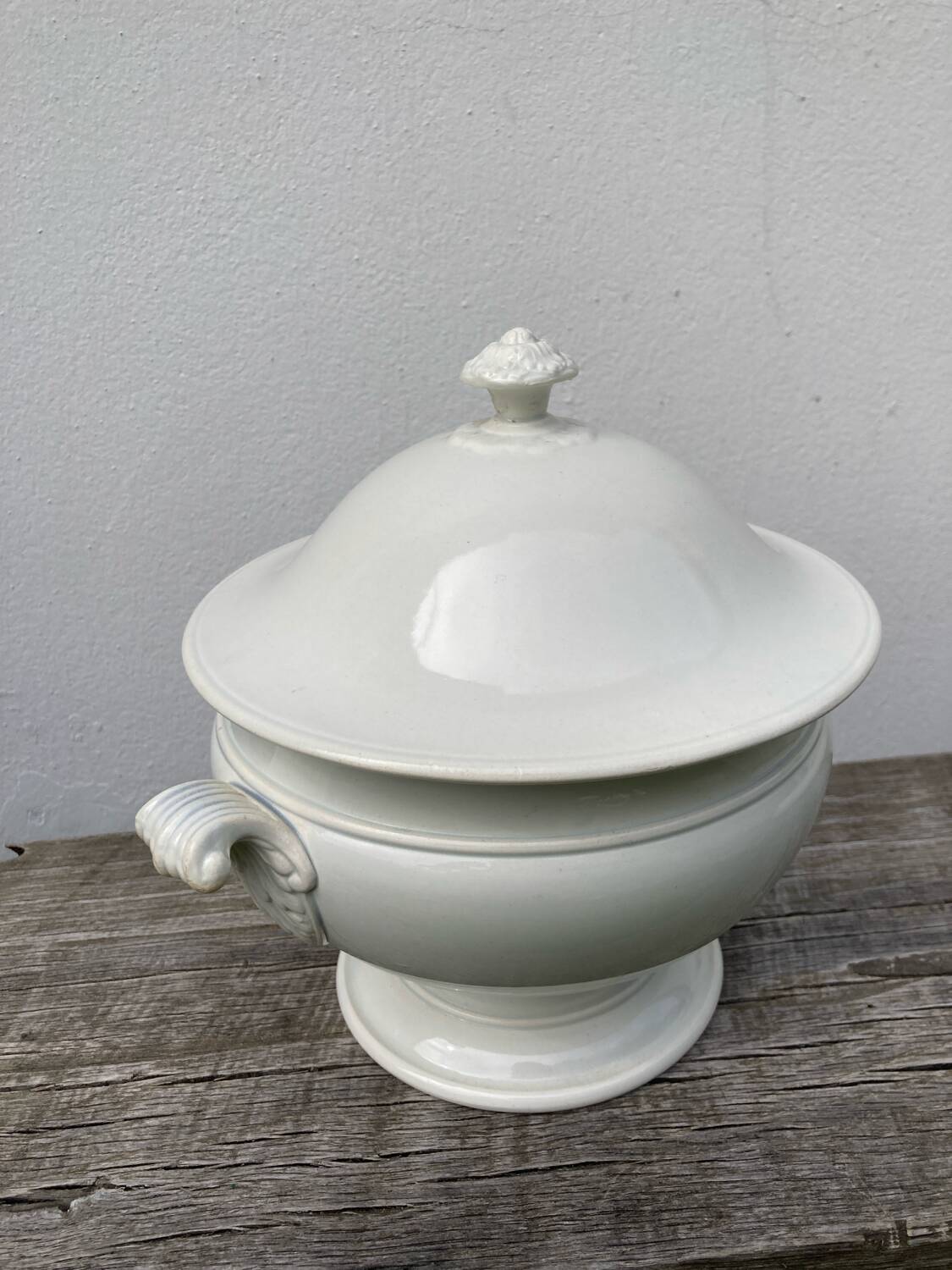 Plain white Creil soup tureen