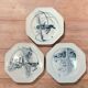 Three flat plates made of ironstone - English earthenware