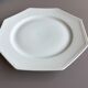 Set of 6 dessert plates in white Limoges porcelain octagonal shape