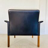 1960s retro Hans Olsen rosewood and leather lounge chair