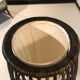Grande lampe de sol en rotin 1960