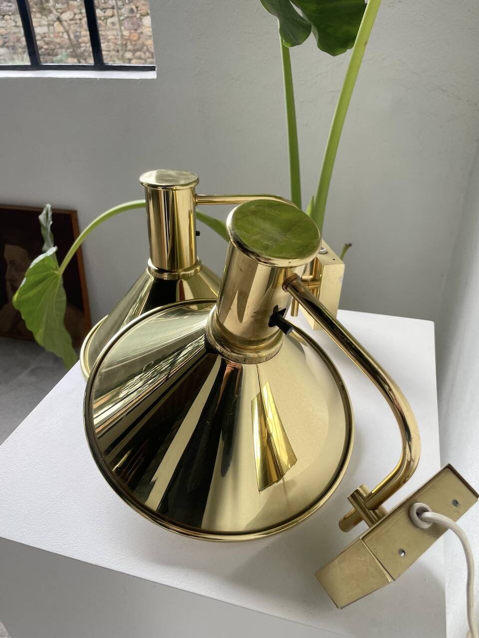 Pair of Hovik Lys brass wall lights Jonas Hidle Denmark