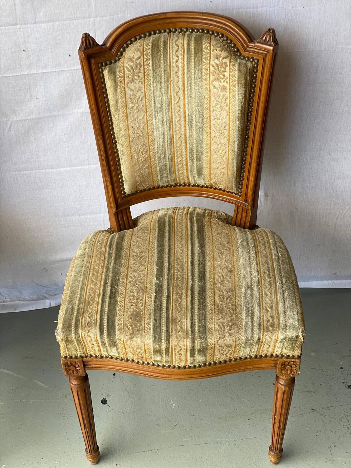 3 vintage Louis XVI style upholstered chairs