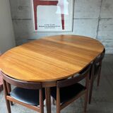 Mid-Century Teak Dining Table and Chairs by Hans Olsen for Frem Røjle, 1950s