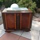Two-door oak bedside table / 50s/60s