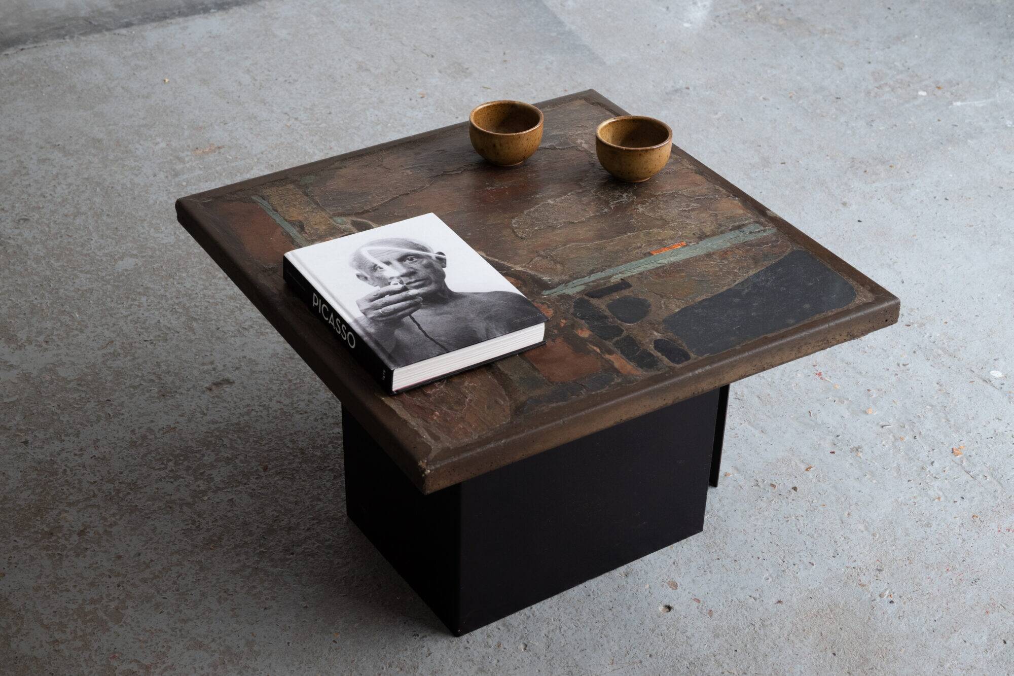 Brutalist coffee table by Paul Kingma