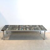 Table basse en mosaïque d'ardoise et de céramique