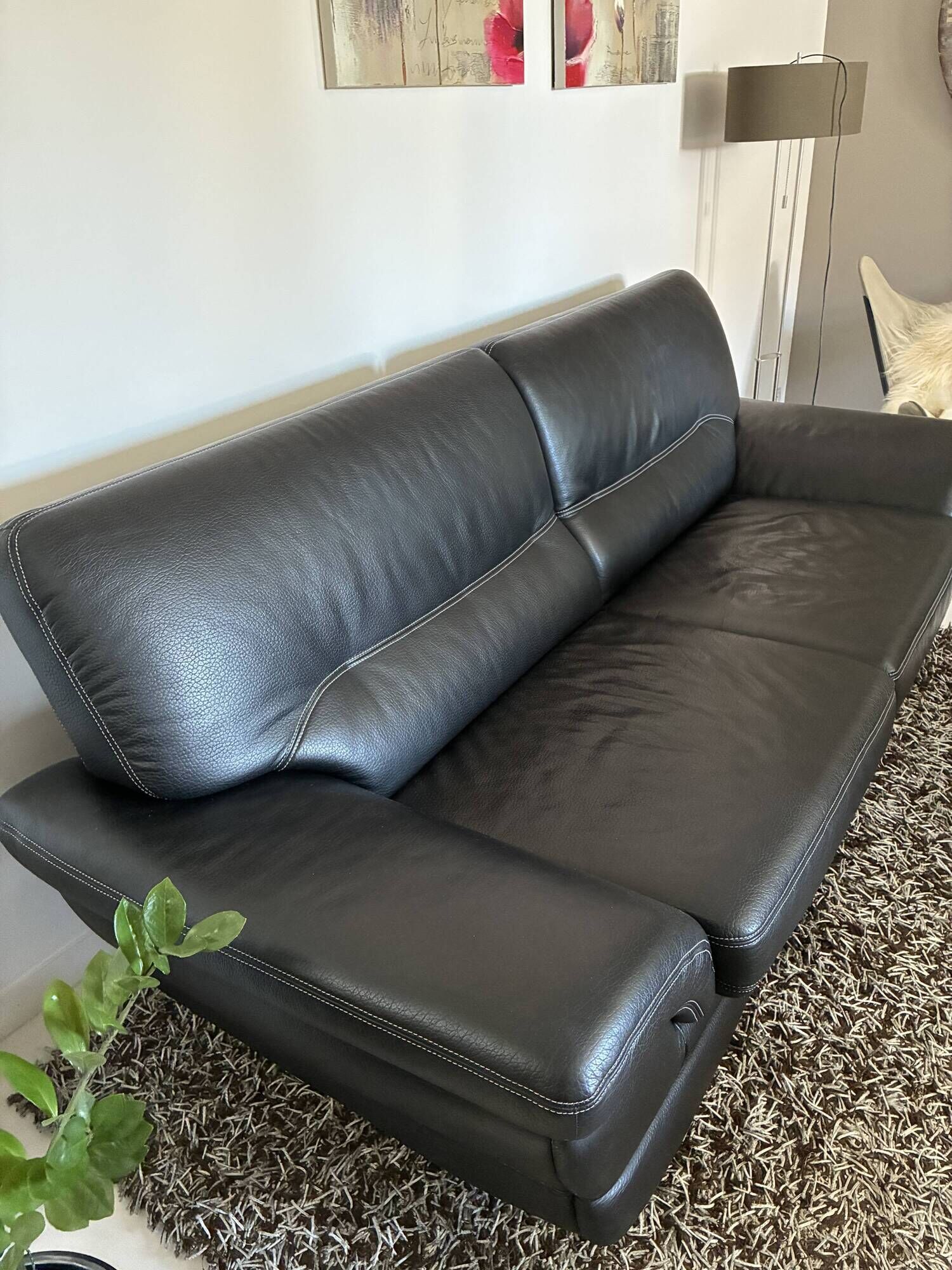 3-seater leather sofa