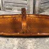 Vintage picking basket in braided wicker
