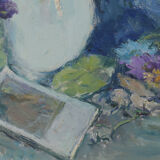 Still life with flowers and photograph
