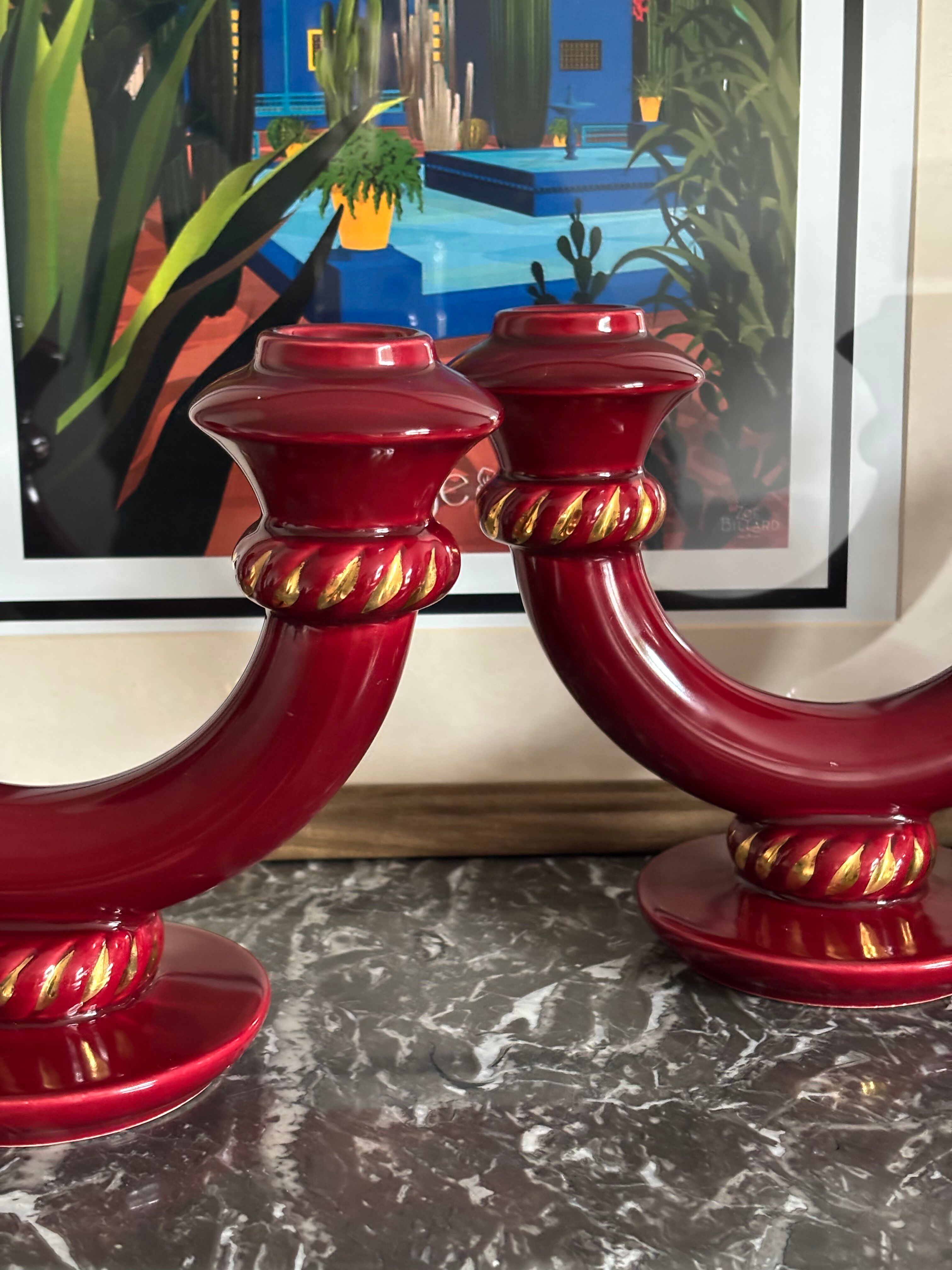 Ceramic candlesticks, 1950s