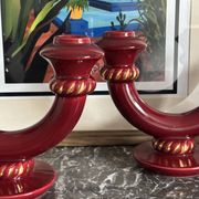 Bougeoirs en céramique, années 50