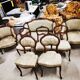 Two-seater bench + two simple armchairs + five Louis XV chairs to be reupholstered