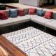 Recycled cotton handcrafted rug - Reversible - Blue