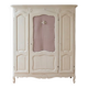 Baroque 3-door wardrobe repainted in white.