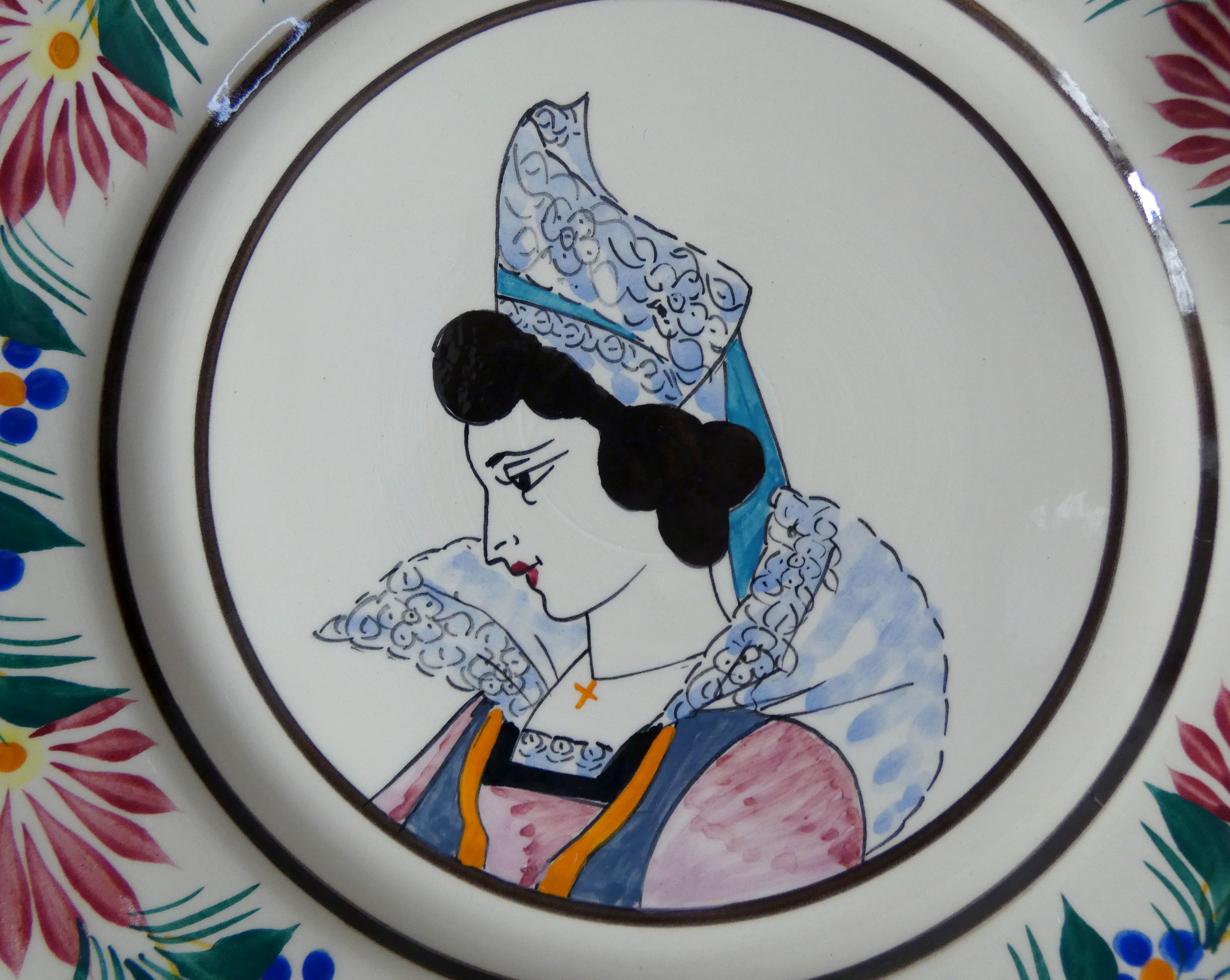 HB Quimper 2 flat plates Breton and Breton