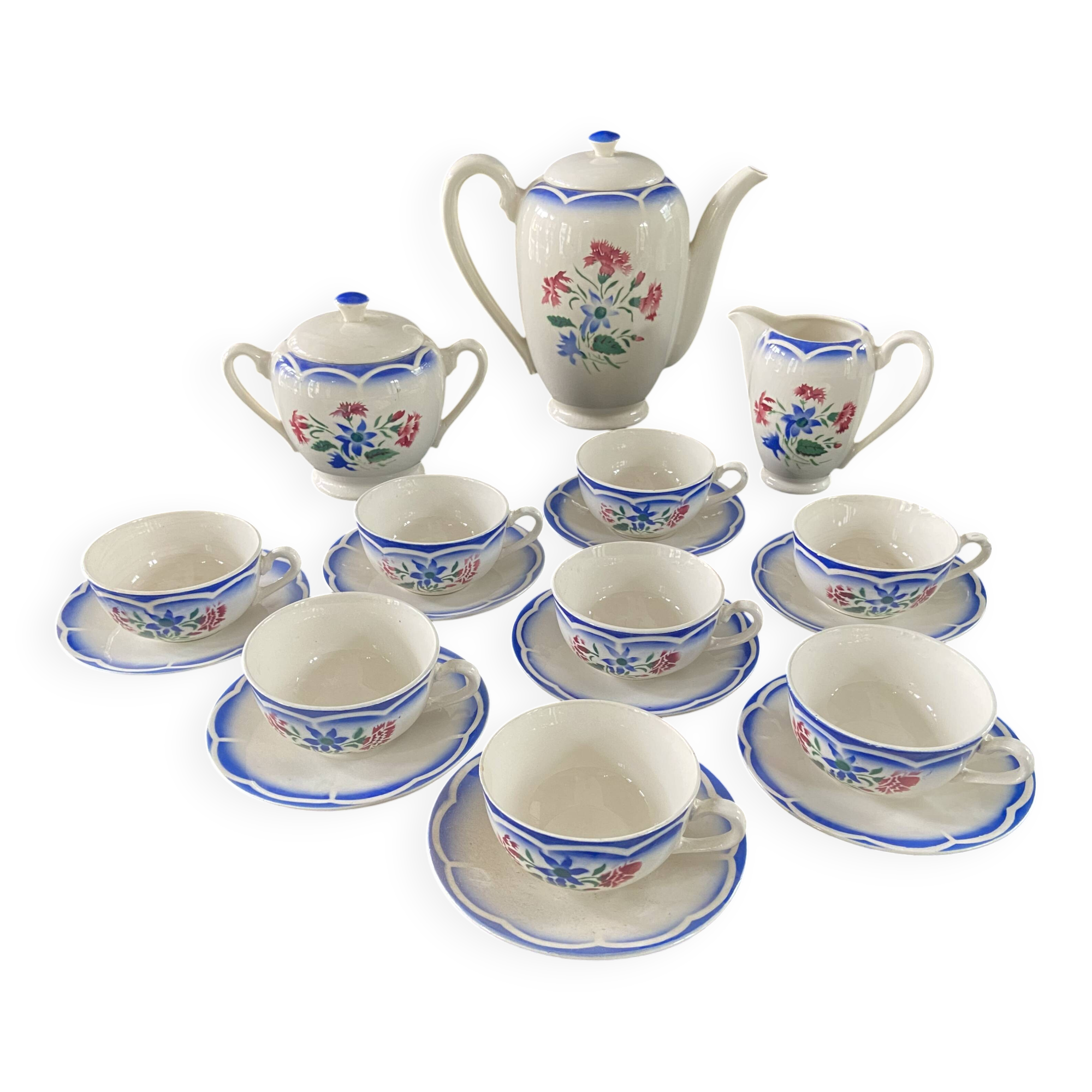 Digoin Sarreguemines "Elorn" coffee service