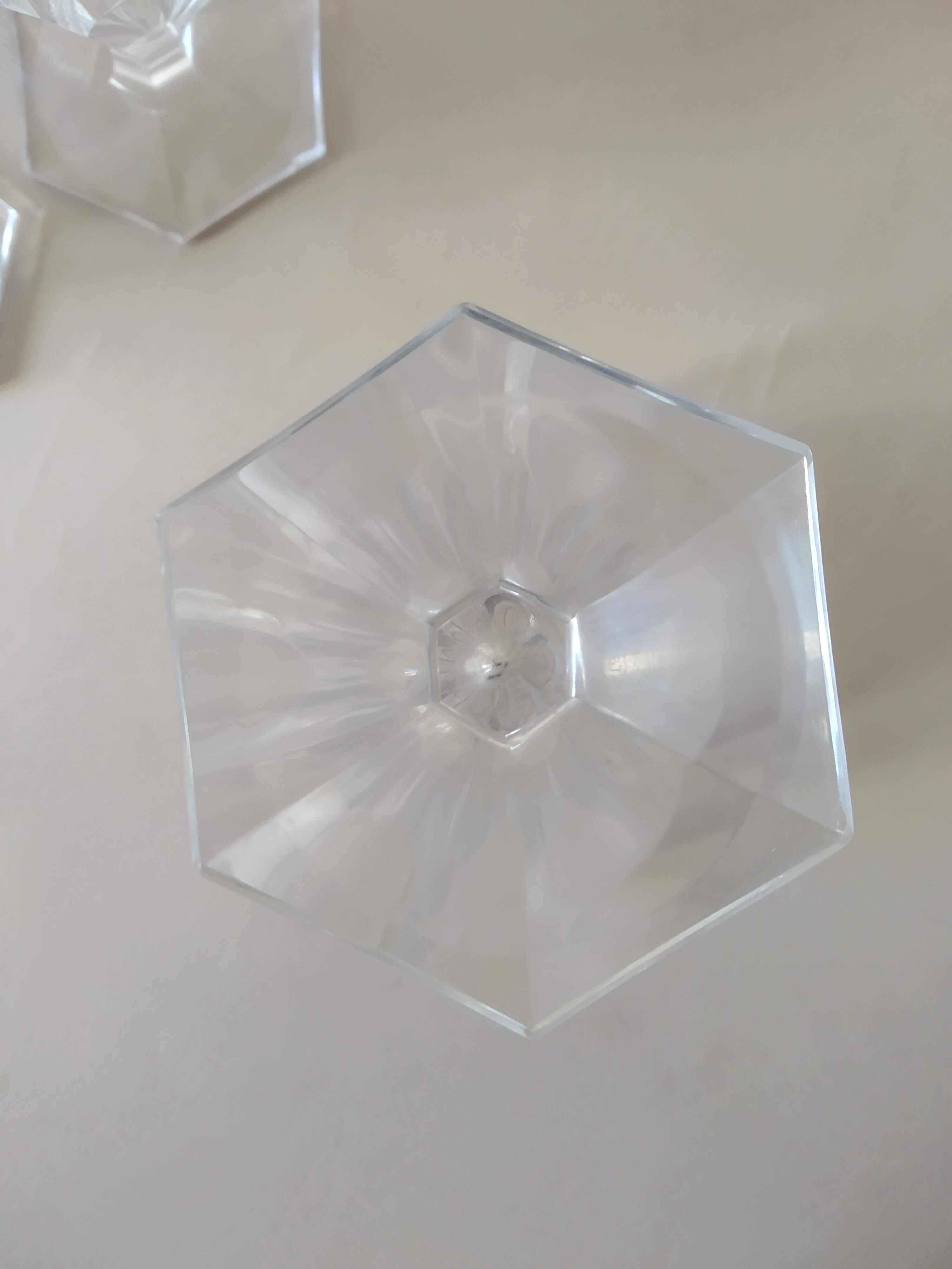 6 SAINT LOUIS flat-ribbed white wine glasses, Poincaré model