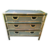 Commode en bambou et rotin