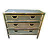 Bamboo and rattan chest of drawers