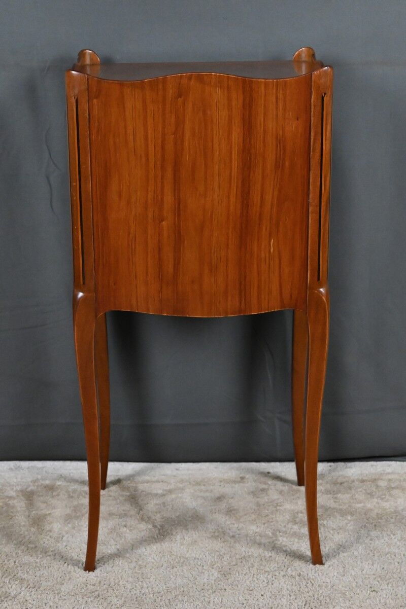 Living room table in marquetry, transitional style between Louis XV and Louis XVI – Mid 20th century