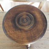 Tabouret tripode en bois tourné