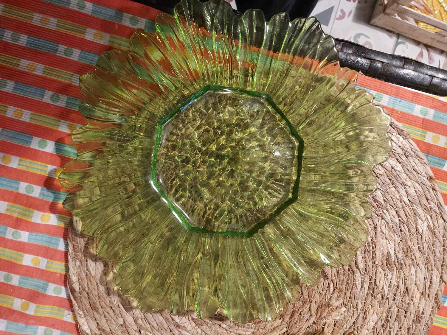 2 large art deco design plates