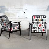 Fauteuil vintage des années 60 gris "feuilles"