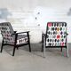 "Leaves" grey 60s vintage armchair
