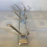 Stainless steel coat rack with three double hooks