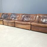 Vintage 5 pc leather DS46 modular sofa by De Sede, 1970s