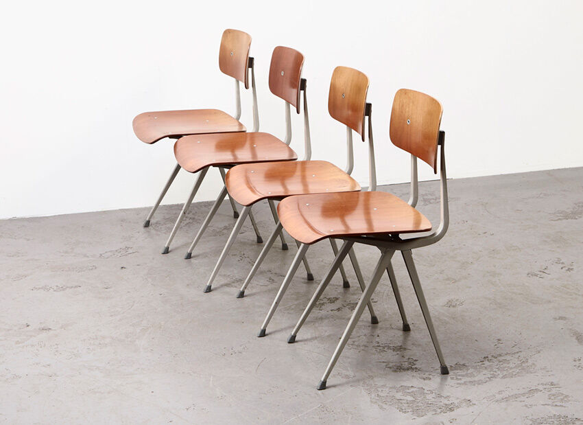 Set of 4 Result chairs 1st Edition by Friso Kramer for Ahrend de Cirkel 1958