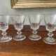 4 verres à vin blanc en cristal taillé à côtes plates modèle Caton