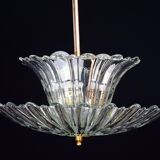 Art Deco pendant light Murano glass by Barovier, 1950