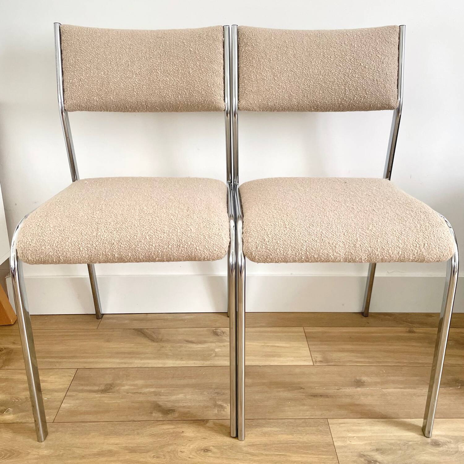 Pair of 70s chrome chairs