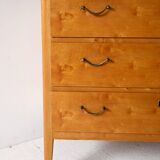 Vintage Scandinavian Birch Burl Chest of Drawers