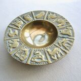 Zodiac brass trinket bowl