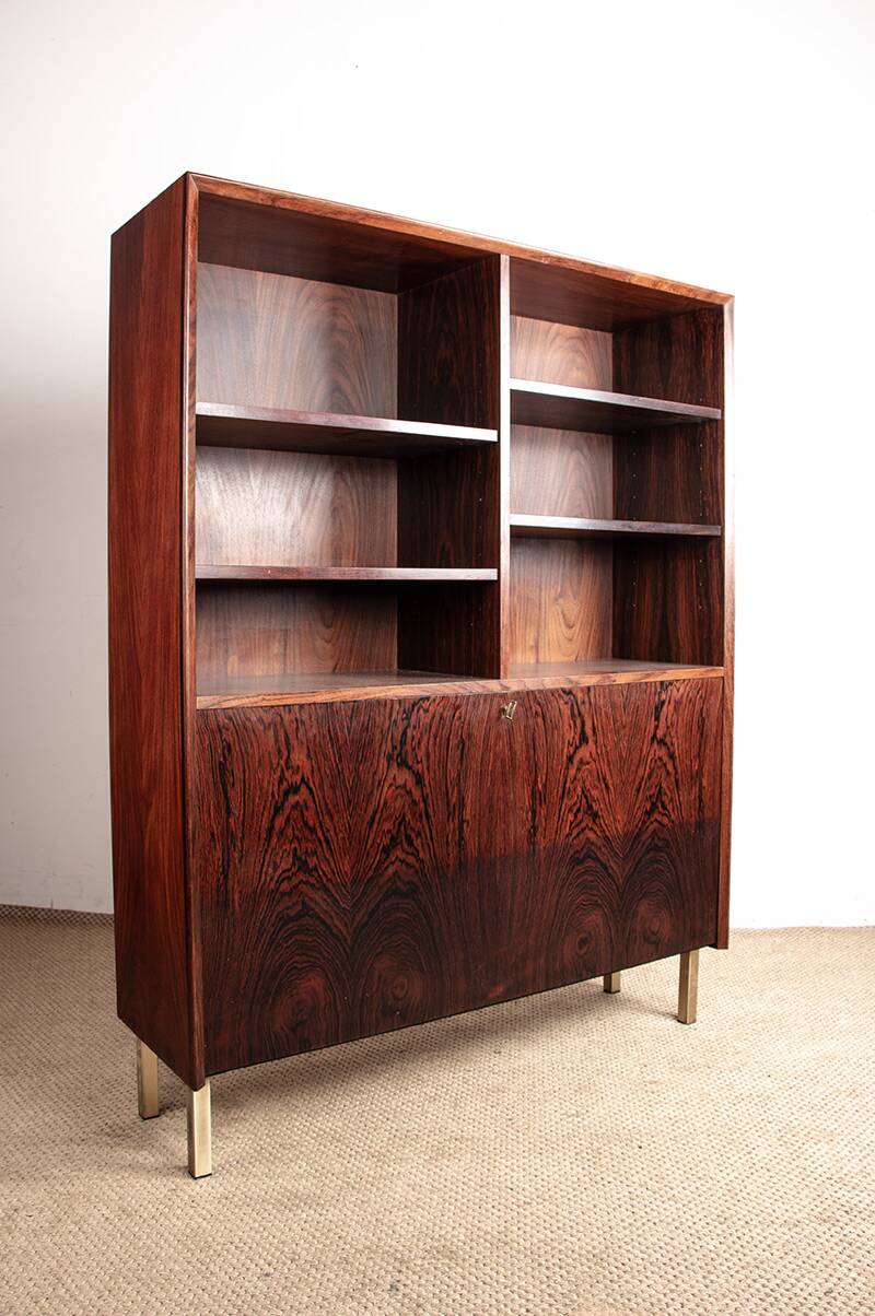 Shelf and bar furniture, Danish, in Rosewood and Brass, Erik Brouer 1960.