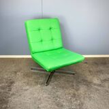 Swivel easy chair, chrome and faux leather, Vintage from the 70s