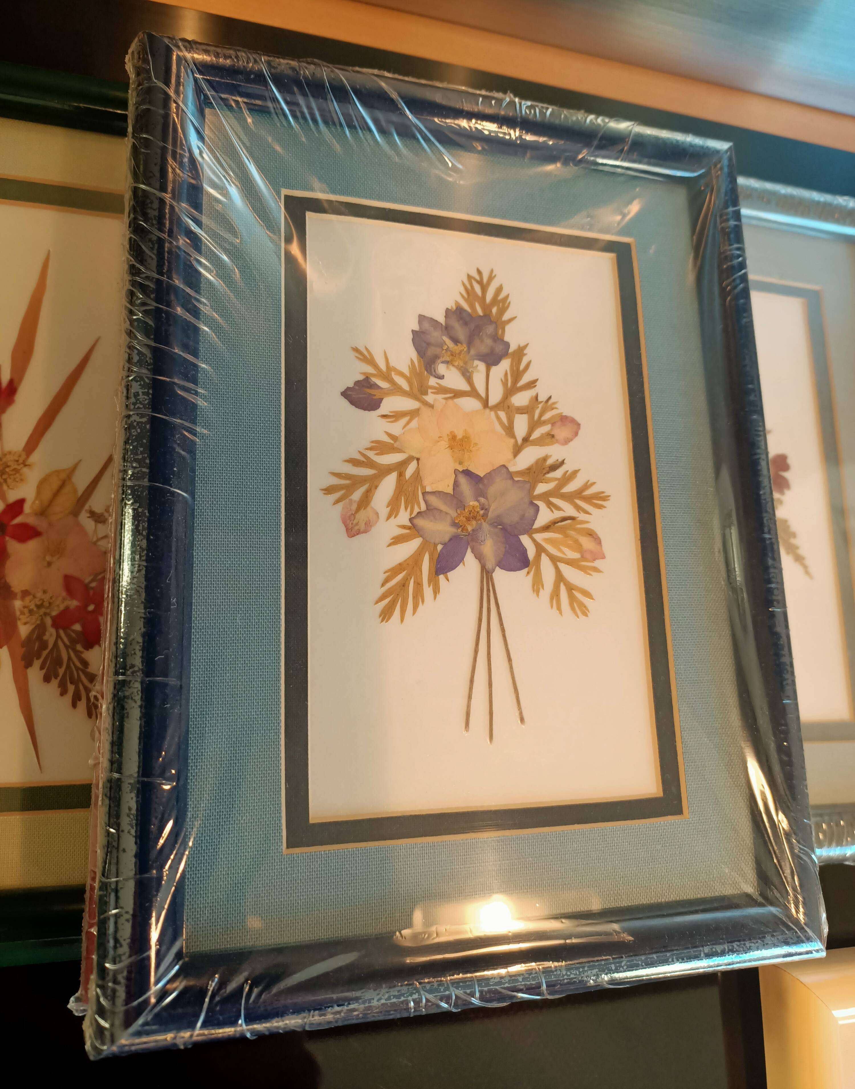5 herbariums, framed floral arrangement