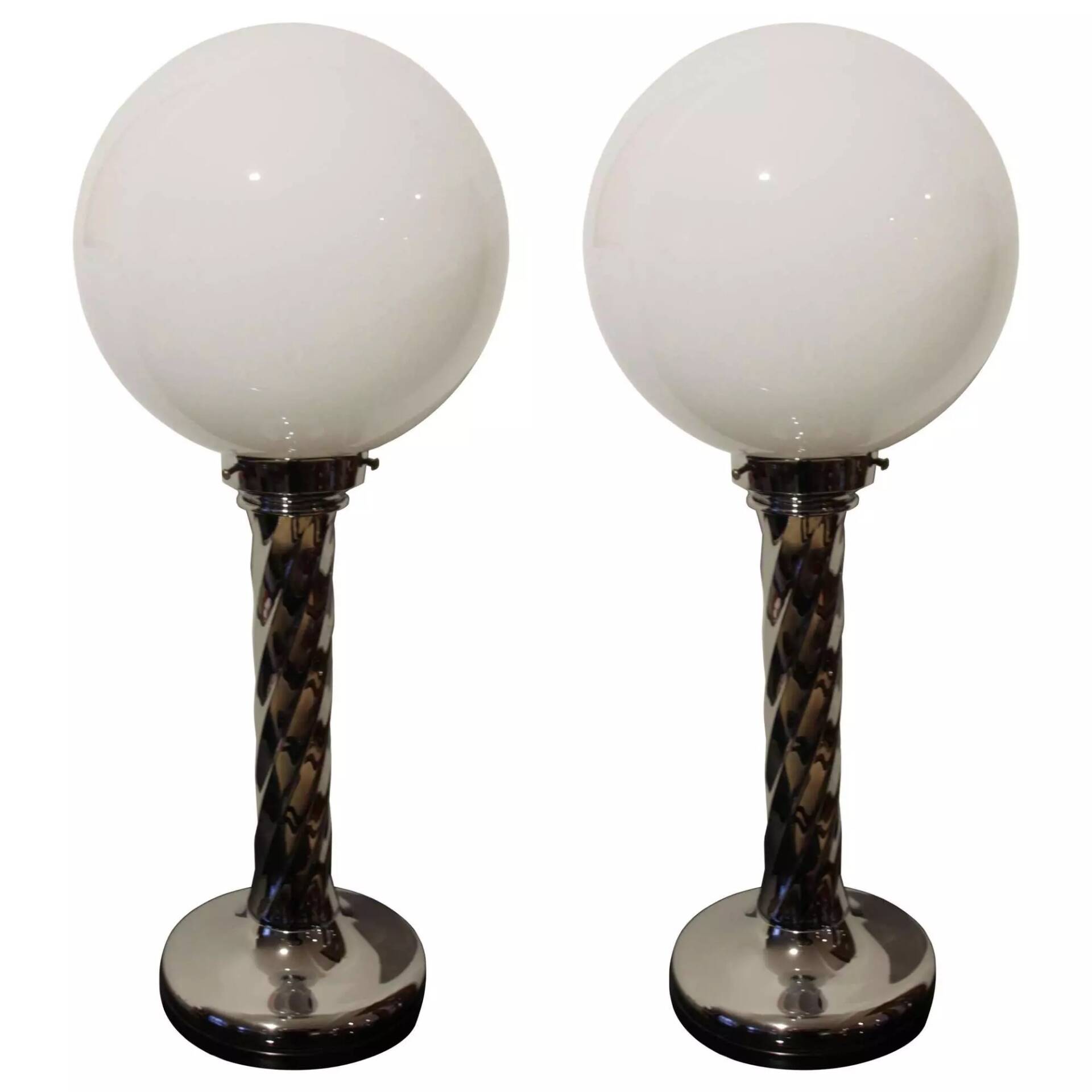 Twisted vintage lamp pair 1980