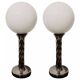Twisted vintage lamp pair 1980